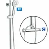 Columna De Ducha New Pacific Con Termostática, Rociador ABS De ¯20 Cm. – 20NPOLD01 – AQG