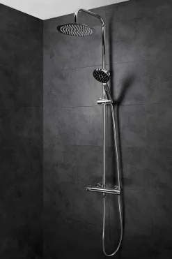 Columna De Ducha Nite Con Termostática, Rociador Acero Inoxidable AISI304 De ¯25 Cm. – 20NITR25ESD02 – AQG