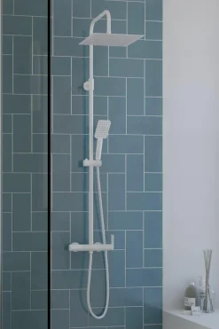 Columna De Ducha Nite Con Monomando, Rociador Acero Inoxidable AISI304 De 25×25 Cm. – 21NITC25ALA03 – AQG