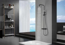 Columna De Ducha Termostatica Negro Mate Con Rociador De 20 Cm De Diametro – BTM039/NG – Monza – Imex