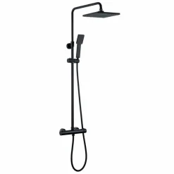Columna De Ducha Termostática Negra Cuadrada – Combi – Llavisan – L126004