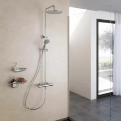 Columna De Ducha Termostática 250mm Abs, Flexo Pvc Y Maneral – Aroha – Galindo – 46049300