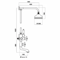 Columna De Ducha Termostática Cromo Con Accesorios De Ducha – Retro – 40049100 – Galindo