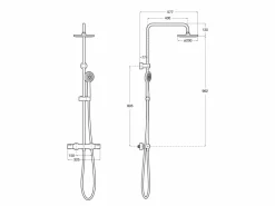 Columna De Ducha Termostática Negra A5A9F18NB0 T – BASIC – VICTORIA – Roca