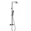 Columna De Ducha Termostática Cuadrada Negro Mate- Suprema – Aquahome
