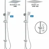 Columna De Ducha Wind Blu RD Sin Grifería, Rociador ABS De ¯20 Cm. – 22WBR24SGR01 – AQG