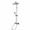 Columna Ducha Termostática Aroha Lux Cuerpo Frío Rociador 250 Mm Inox, Flexo Pvc Y Maneral – 46059501 – Galindo