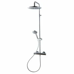 Columna Ducha Termostática Aroha Cuerpo Frío Rociador 200 Mm Abs, Flexo Pvc Y Maneral- 46049301 – Galindo