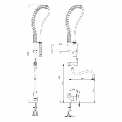Columna Industrial Mezcladora Accionamiento Mediante Maneta Monomando – 70818 – Presto Iberica