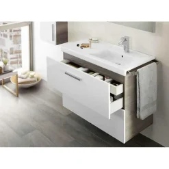 Conjunto Completo Mueble + Lavabo + Espejo Con Luz Integrada (90 O 110 Cm) – Prisma – Roca
