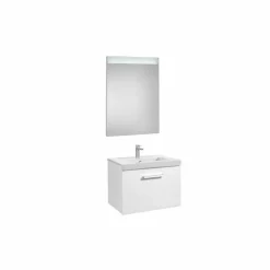 Conjunto Completo Mueble 1 Cajón + Lavabo + Espejo Luz Integrada (80 O 60 Cm) – Prisma – Roca
