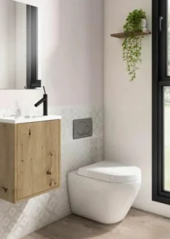 Conjunto Completo Mueble De Baño Suspendido1 Puerta Mueble + Lavabo + Espejo – Loft – Visobath