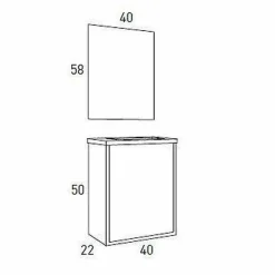 Conjunto Completo Mueble De Baño Suspendido1 Puerta Mueble + Lavabo + Espejo – Loft – Visobath