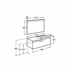 Conjunto Completo Mueble 1 Cajón + Lavabo + Espejo Con Luz Integrada (90 O 110 Cm) – Prisma – Roca