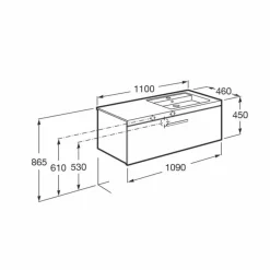 Conjunto Completo Mueble De 1 Cajón + Lavabo De 90 O 110 Cm – Prisma – Roca