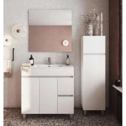 Conjunto Completo Suspendido, Lavabo Y Espejo Fondo 45 – Torvisco Group – Sil