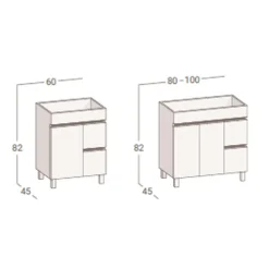 Conjunto Completo Suspendido, Lavabo Y Espejo Fondo 45 – Torvisco Group – Sil