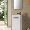 Conjunto De Baño Para Espacios Reducidos 40×22 Cm Blanco Brillo – Camille – Muebles Jumar