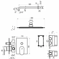 Conjunto De Baño-ducha Empotrable – K14627400 – Galindo
