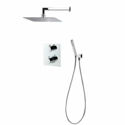 Conjunto De Baño-ducha Termostático Empotrable Atlantis Cuadrado Negro – K230047416 – Galindo – LuxCover