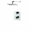Conjunto De Ducha Termostático Empotrable Atlantis Cuadrado Negro – K230047316 – Galindo – LuxCover