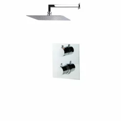Conjunto De Ducha Termostático Empotrable Atlantis Cuadrado Negro – K230047316 – Galindo – LuxCover
