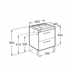 Conjunto De Mueble + Lavabo 80 O 60 Cm – Prisma – Roca