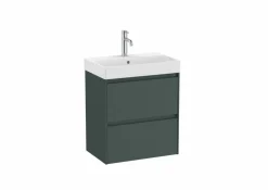 Conjunto De Mueble Compacto De Dos Cajones Y Lavabo Fineceramic- Ona – Roca