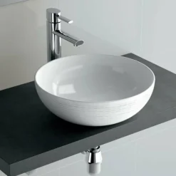 Conjunto De Mueble Suspendido (mueble Dos Cajones + Puerta) Acabado Pino Bahia Con Lavabo Sobre Encimera – Monterrey – Salgar