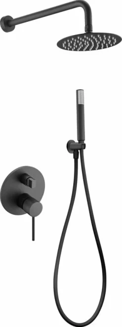 Conjunto Ducha Monomando Empotrado Milos Stick Neg – GPMS045/NG – Imex