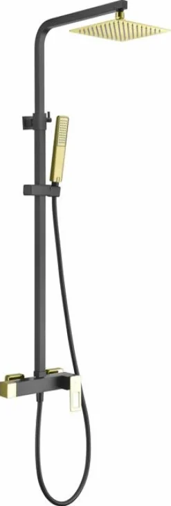 Conjunto Ducha Monomando Suecia Negro Oro – BDC032/NGOLD – Imex