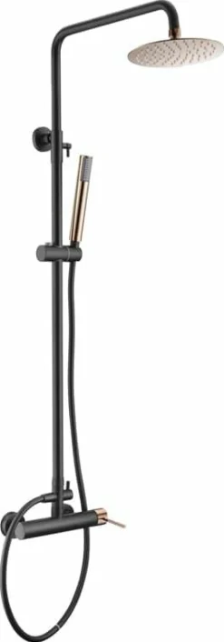 Conjunto Ducha Monomando Milos Stick Negro Oro Ros – BDYS045/NOR – Imex