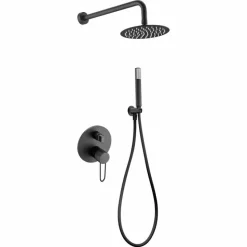 Conjunto Ducha Monomando Empotrado Milos Negro Mat – GPM029/NG – Imex
