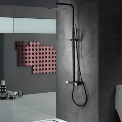 Conjunto Ducha Monomando Suecia Negro Oro Rosa – BDC032/NOR – Imex
