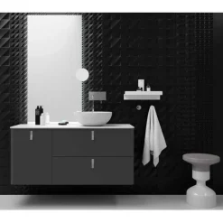Conjunto Mueble 2 Cajones Y 1 Puerta Izquierda Con Tapa Solid Y De Porcelana – UniiQ – Antracita Mate – Salgar