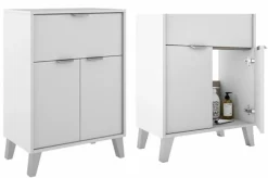 Conjunto Mueble A Suelo 1 Cajon Y 1 Puerta ó 1 Cajon Y 2 Puertas Con Fondo Reducido De 35,5 Cm + Tapa Con Fondo Reducido Midi – Visobath