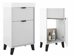 Conjunto Mueble A Suelo 1 Cajon Y 1 Puerta ó 1 Cajon Y 2 Puertas Con Fondo Reducido De 35,5 Cm + Lavabo Midi – Visobath