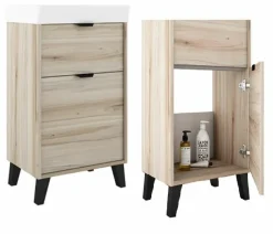 Conjunto Mueble A Suelo 1 Cajon Y 1 Puerta ó 1 Cajon Y 2 Puertas Con Fondo Reducido De 35,5 Cm + Lavabo Midi – Visobath