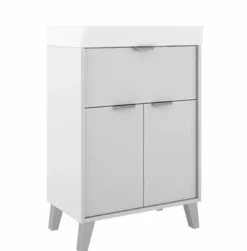 Conjunto Mueble A Suelo 1 Cajon Y 1 Puerta ó 1 Cajon Y 2 Puertas Con Fondo Reducido De 35,5 Cm + Lavabo Midi – Visobath