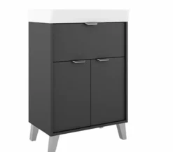 Conjunto Mueble A Suelo 1 Cajon Y 1 Puerta ó 1 Cajon Y 2 Puertas Con Fondo Reducido De 35,5 Cm + Lavabo Midi – Visobath