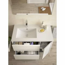 Conjunto Mueble De Baño 2 Cajones Y 1 Puerta Derecha Lavabo Espejo Aplique 84,8 Cm- Noja – Salgar