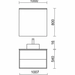 Conjunto Mueble De Baño + Lavabo Sobre Encimera – Optimus – Salgar