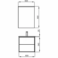 Conjunto Mueble De Baño + Lavabo + Espejo + Aplique – Optimus – Salgar