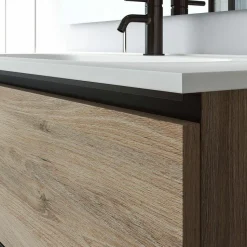 Conjunto Mueble De Baño A Suelo 2 Cajones + Lavabo Ceramico Flat + Espejo Sevilla – Granada – Visobath