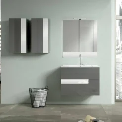 Conjunto Mueble De Baño Suspendido 2 Cajones + Lavabo De Porcelana Flat – Vision – Visobath