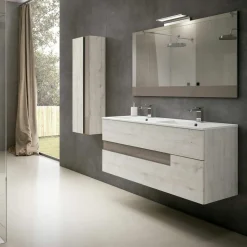 Conjunto Mueble De Baño Suspendido 2 Cajones + Lavabo De Porcelana Flat – Vision – Visobath