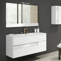 Conjunto Mueble De Baño Suspendido 2 Cajones + Lavabo De Porcelana Flat – Vision – Visobath