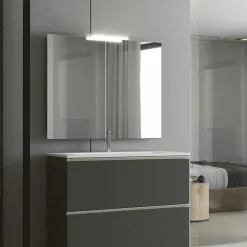 Conjunto Mueble De Baño Suspendido 2 Cajones + Lavabo De Porcelana Flat – Granada – Visobath