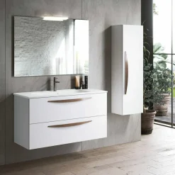 Conjunto Mueble De Baño Suspendido 2 Cajones Con Lavabo Ceramico Ada/flat – Arco – Visobath