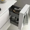 Conjunto Mueble Suspendido 2 Cajones + 1 Cajón Con Toallero Extraible Y Lavabo De Porcelana – Spirit – Salgar
